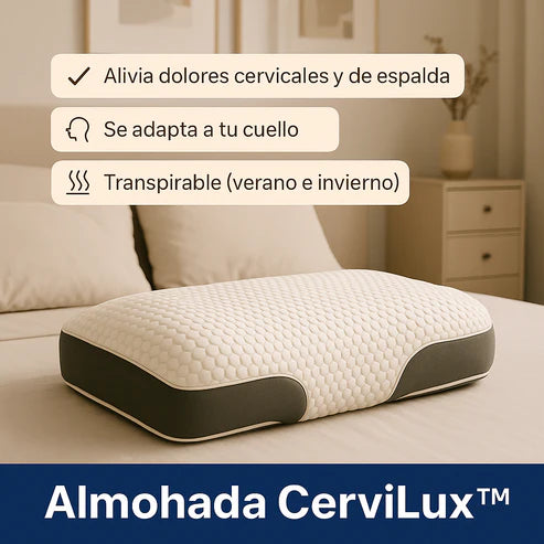 Dile adiós al dolor cervical y las noches sin descanso con la almohada CerviLux™ – ¡y recibe GRATIS el gorro de gel terapéutico!